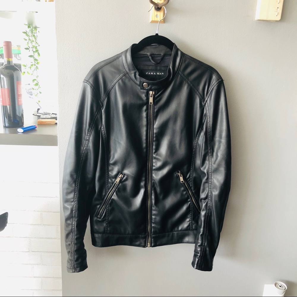 Zara men’s leather jacket